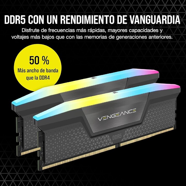 Corsair Vengeance RGB 16GB 2x8GB 6000MHz CL36 EXPO-XMP Gris