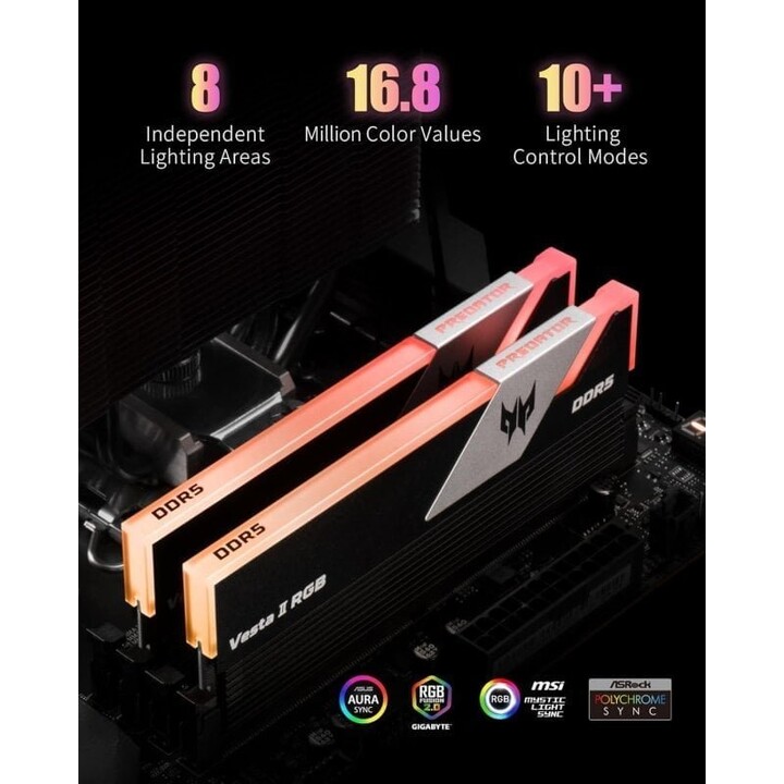 Acer Predator Vesta II RGB 32 GB 2x16 GB 6000 MHz CL34 Preto