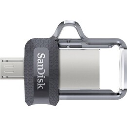 Sandisk Ultra Dual m3.0 Pen Drive USB 3.0 de 32 GB, transparente