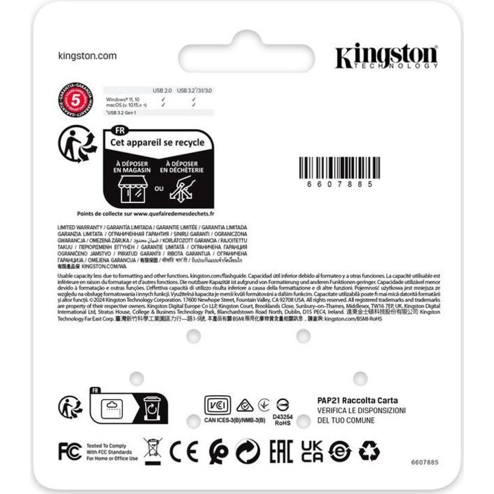 Chiavetta USB Kingston DataTraveler SE9 G3 da 128 GB, nichel scuro