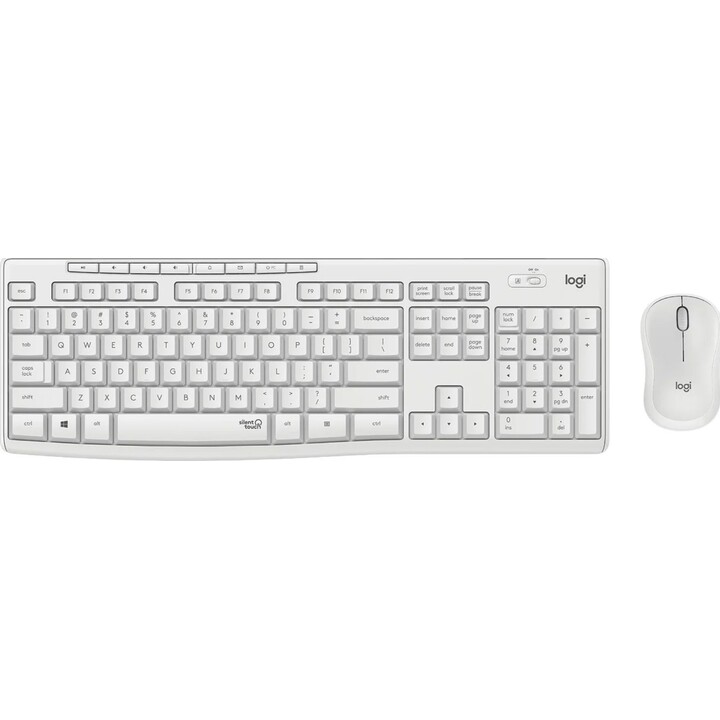 Combinação de teclado + mouse sem fio Logitech MK295, esbranquiçado