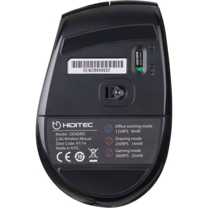 Hiditec Dendro Ratón Inalámbrico 2000DPI 5 Botones Negro