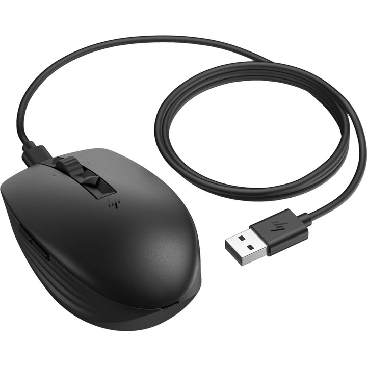 HP 710 Rechargeable Silent Mouse, Ambidextrous, RF Wireless + Bluetooth, 3000 DPI