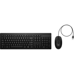 Combinação de mouse e teclado com fio HP 225 G2 Teclado Mouse incluído Office USB preto