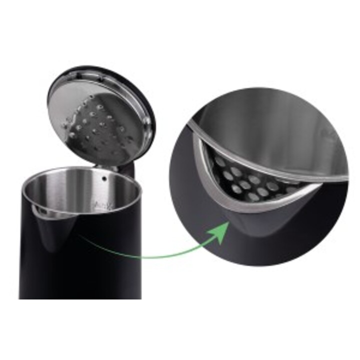 Bouilloire IDEAL 1,7 l, corps en acier, puissance 1500 W, noire