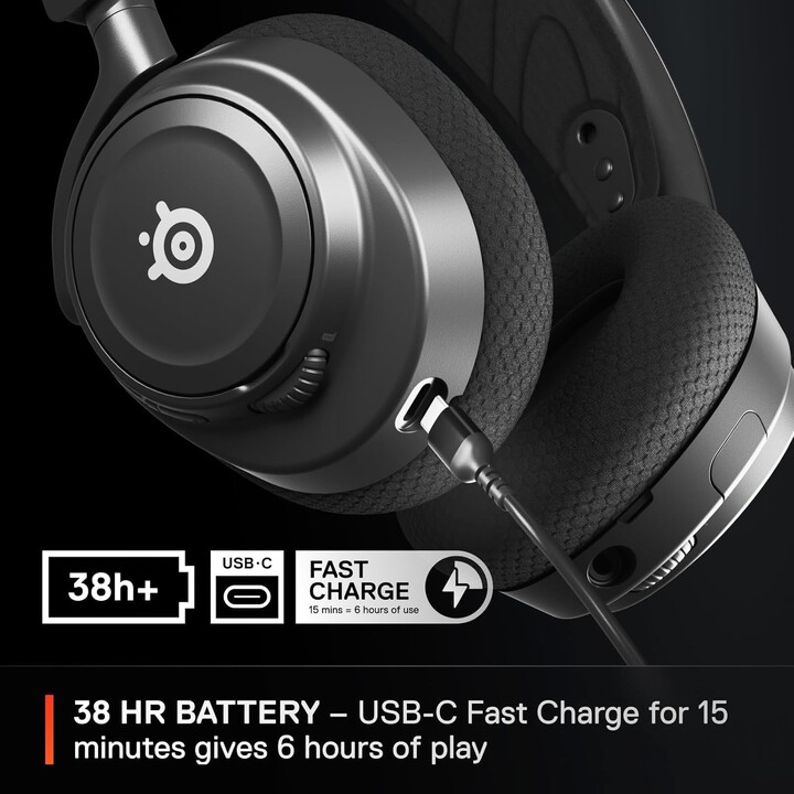 Cuffie da gioco wireless over-ear Bluetooth Steelseries Arctis Nova 7x Wireless Gen 2, nere
