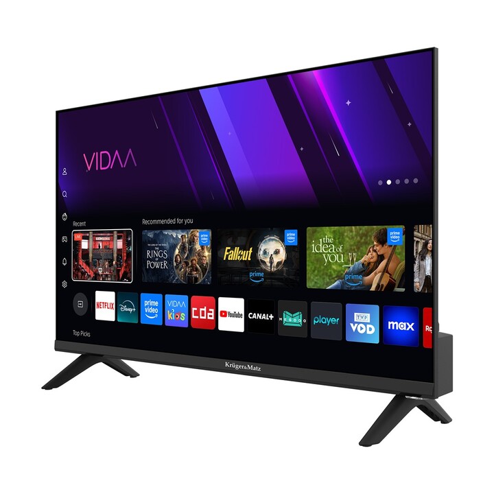 Smart TV HD de 24" Krüger&Matz KM0224-V3 com Wi-Fi, preta