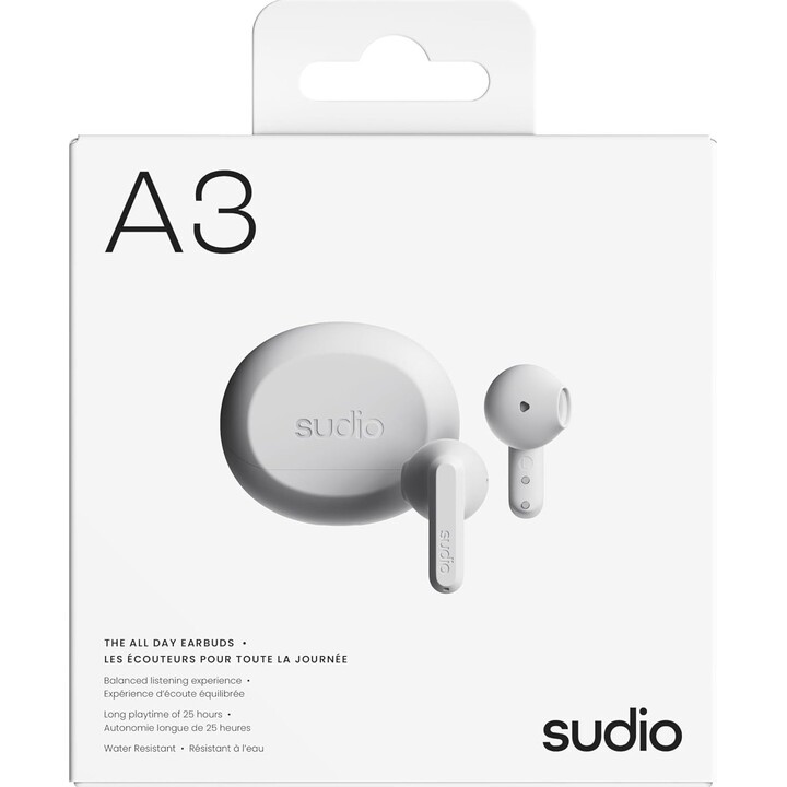 Sudio A3 Auriculares inalámbricos Bluetooth 5.4, resistentes al sudor Blanco