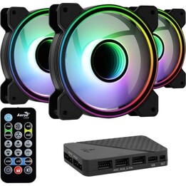 Aerocool Mirage 12 ARGB Pro Pack 3 ventilateurs 120 mm ARGB Hub H66F RGB télécommande