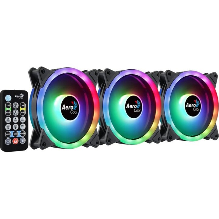 Aerocool DUO12PRO ARGB Kit 3 ventilateurs 120mm Eclairage LED