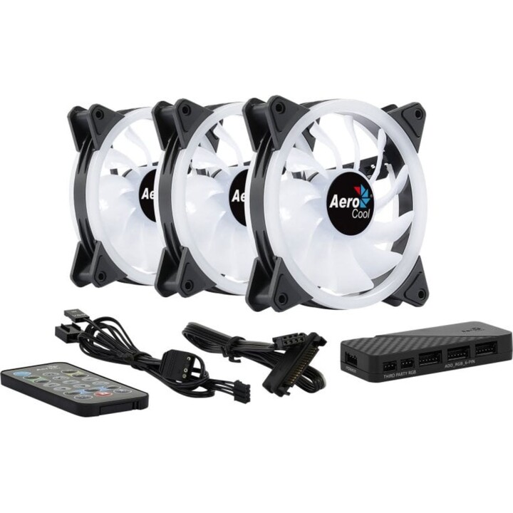 Aerocool DUO12PRO Kit ARGB 3 ventole da 120 mm Illuminazione a LED
