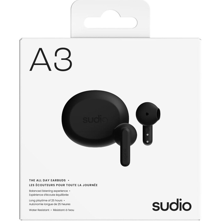 Sudio A3 Écouteurs intra-auriculaires true wireless noirs