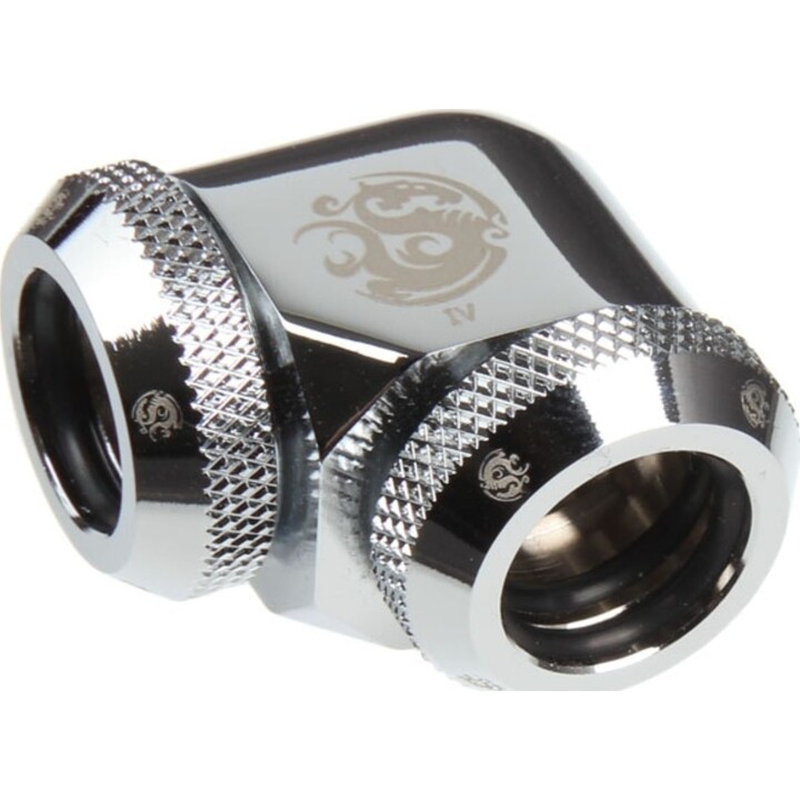 Bitspower Multi-Link 90° Elbow 2x 12mm AD Bright Silver Fitting