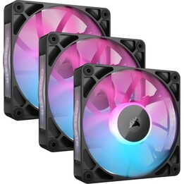 Corsair iCUE LINK RX120 RGB Starter Kit 3 Ventiladores Suplementarios PWM Negros