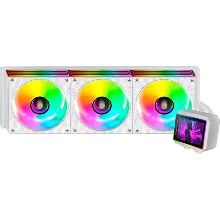 Kit de arrefecimento líquido Mars Gaming Ml-visionii360 AIO 600w TDP Bomba de 4ª geração 3x ventoinhas Branco