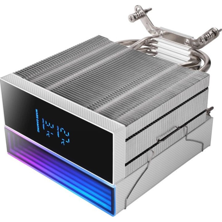 Mars Gaming Mcpu-lcd CPU Lüfter CPU Kühlkörper 300w Tdp 6x Heatpipes Argb Lüfter 120mm Weiß Lcd Bildschirm