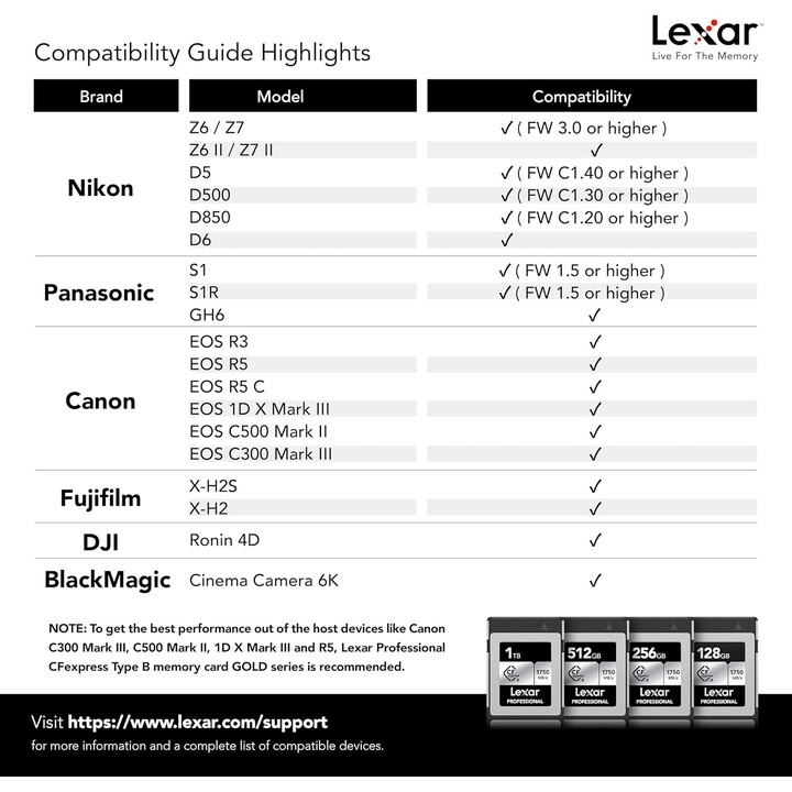 Lexar Professional Silver 128GB CFexpress Typ B