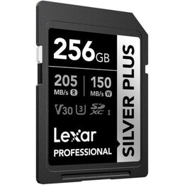 Lexar Professional SILVER PLUS 256GB SDXC UHS-I V60 205MB/s SD-Karte
