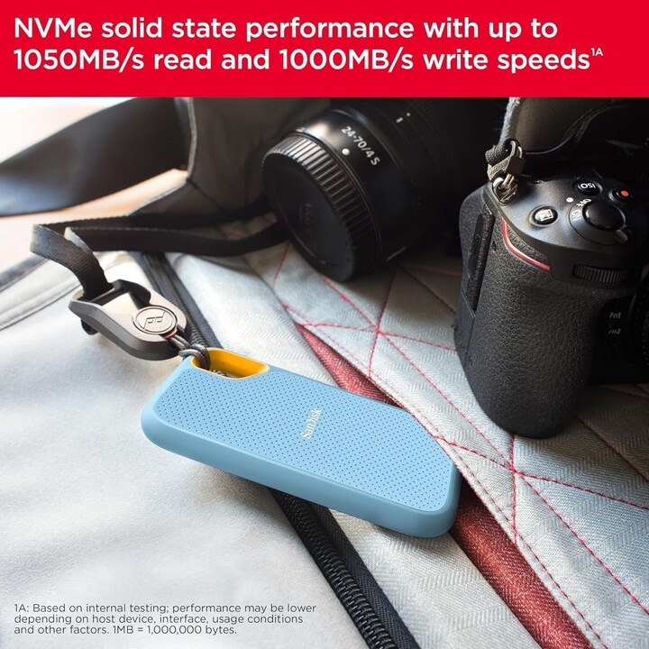 SanDisk SDSSDE61-4T00-G25B lecteur à circuits intégrés externe 4 To USB Type-C 3.2 Gen 2 (3.1 Gen 2) Bleu