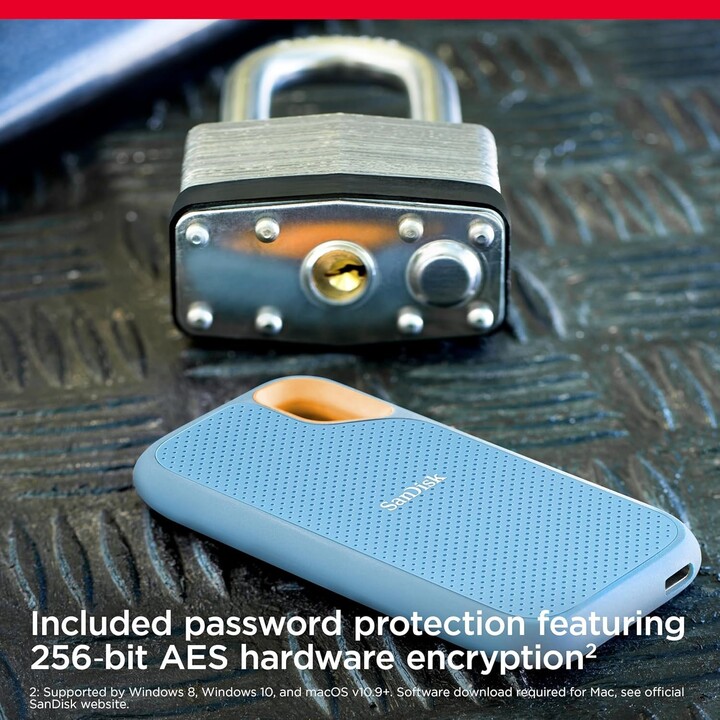 SanDisk SDSSDE61-4T00-G25B unidad externa de estado sólido 4 TB USB Tipo C 3.2 Gen 2 (3.1 Gen 2) Azul