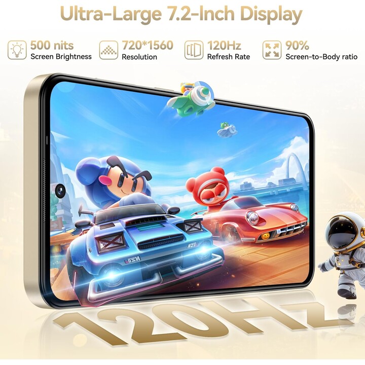 Oukitel C69, 8 Go 256 Go, 7.2 HD+, 6000 mAh, doré
