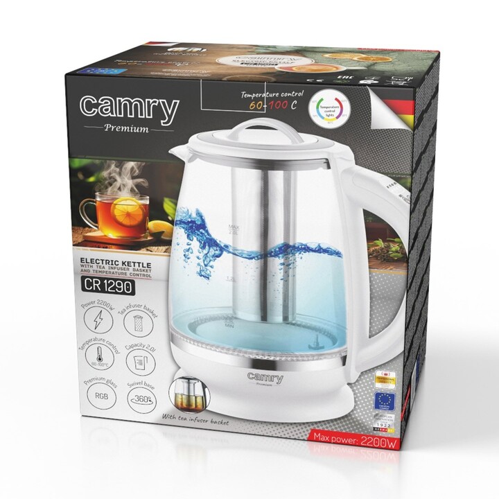 Bollitore elettrico bianco CAMRY CR 1290w