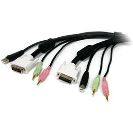 StarTech.com USBDVI4N1A6 1.8 m DVI USB KVM cable with audio and microphone, black