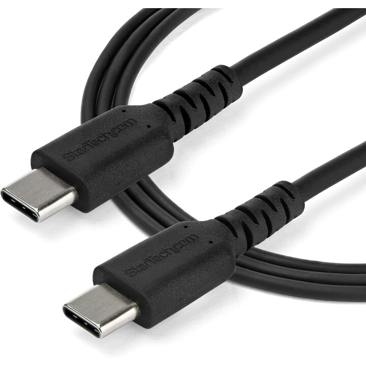 StarTech.com 6.6ft (2m) USB-C Fast Charging Cable, Rugged, Charge & Sync, 60W (3A) PD, USB 2.0, Black TPE Jacket and Aramid Fibe