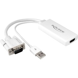 Delock VGA a HDMI Con Audio Blanco - Adaptador