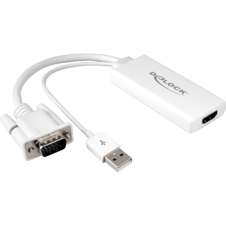 Delock VGA a HDMI Con Audio Blanco - Adaptador