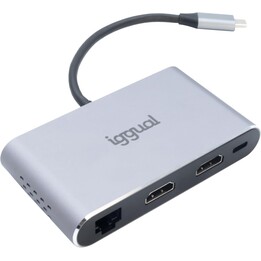 iggual Tipo C 8 En 1 2xHDMI 2xUSB 2xSD RJ45 PD100W