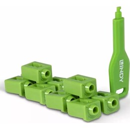 SFP Port Blockers, Green, 10 units + 1