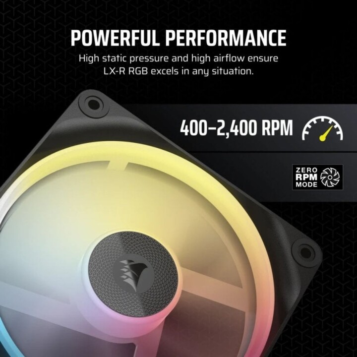 Corsair iCUE LINK LX120-R RGB Kit tripla ventola supplementare PWM 120 mm nero