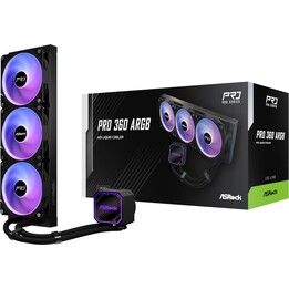 ASRock CPC Pro 360 ARGB Refrigerador de agua para CPU - 360 mm - ARGB - Triple ventilador - Negro