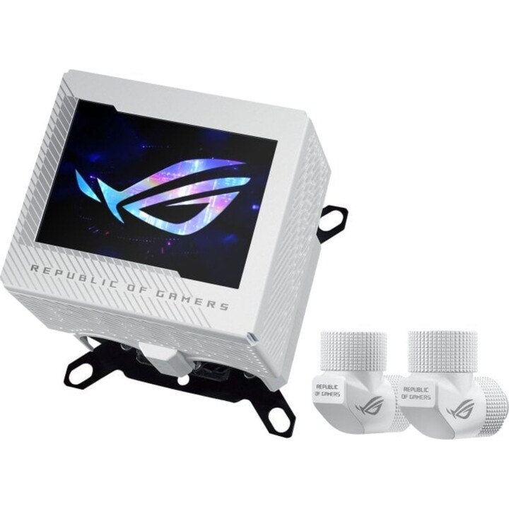 Bloco de água para CPU ASUS ROG Ryujin III WB White Edition com ecrã LCD a cores de 3,5", branco