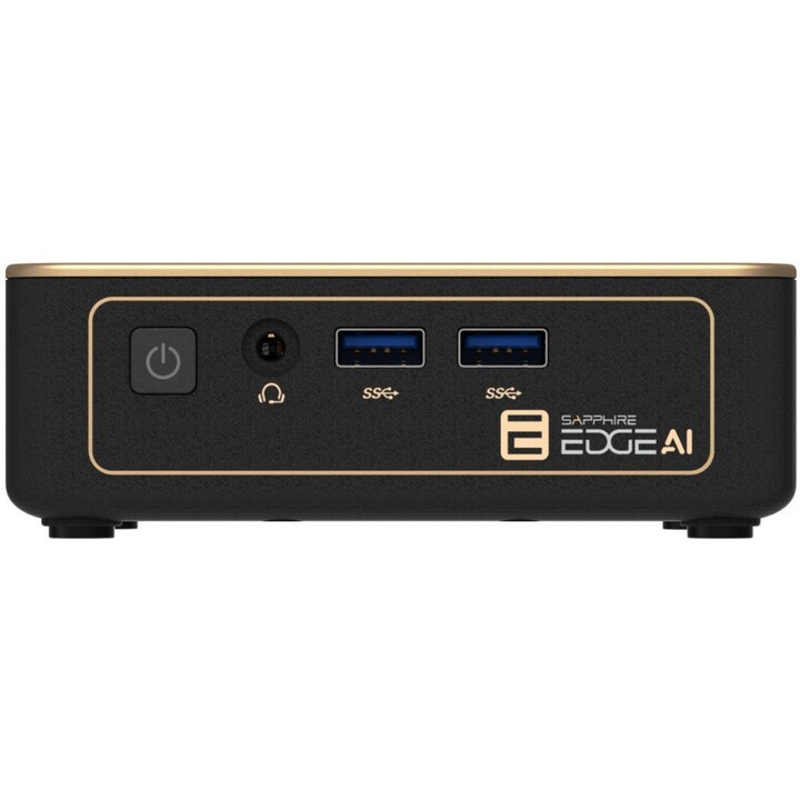 Sapphire EDGE AI 370 4H020-02-40G: Mini PC Barebone AMD Ryzen AI 9 HX 370 12C/24T Radeon 890M 50 TOPS NPU