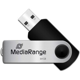 MediaRange Flexi USB Memory 64GB MR912 15MB/s USB 2.0 Black / Silver