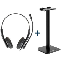 iggual ENC3030 + SA22 auriculares con micrófono USB negros