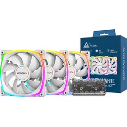 Ventilateur de boîtier 120 mm/AX120 PWM blanc 3 en 1 MONTECH