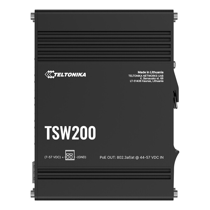Teltonika TSW200 Gigabit Ethernet não gerenciável (10/100/1000) Power over Ethernet (PoE) Preto