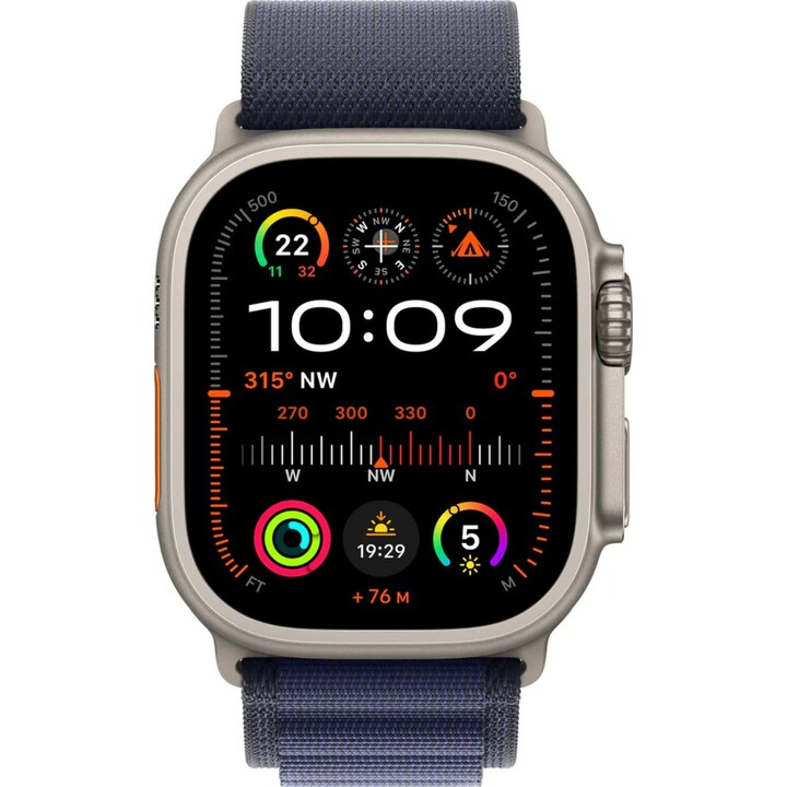 Correa Apple Watch 49 mm Alpine Loop azul marino/titanio