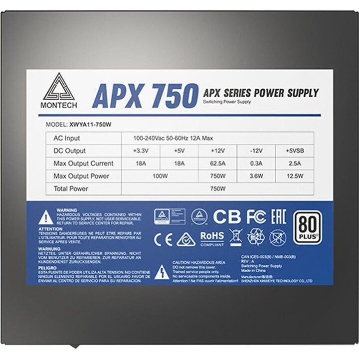 Alimentation | MONTECH | APX 750W | 750 W | APX750