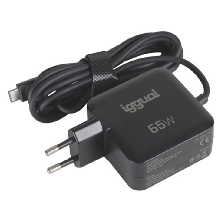 Carregador USB IGGUAL para computadores portáteis e telemóveis Tipo C PD 65W