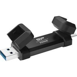 Silicon Power DS72 250GB USB 3.2 Gen2 1050MB/s Unidade de caneta SSD externa Alumínio preto