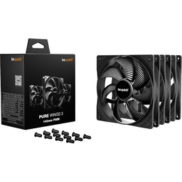 Ventiladores de caja Be Quiet Pure Wings 3 (paquete de 3), 140 mm, PWM, color negro