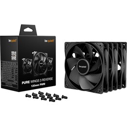 Ventilador de caja Be Quiet Pure Wings 3 Reverse (paquete de 3), 120 mm, PWM, negro