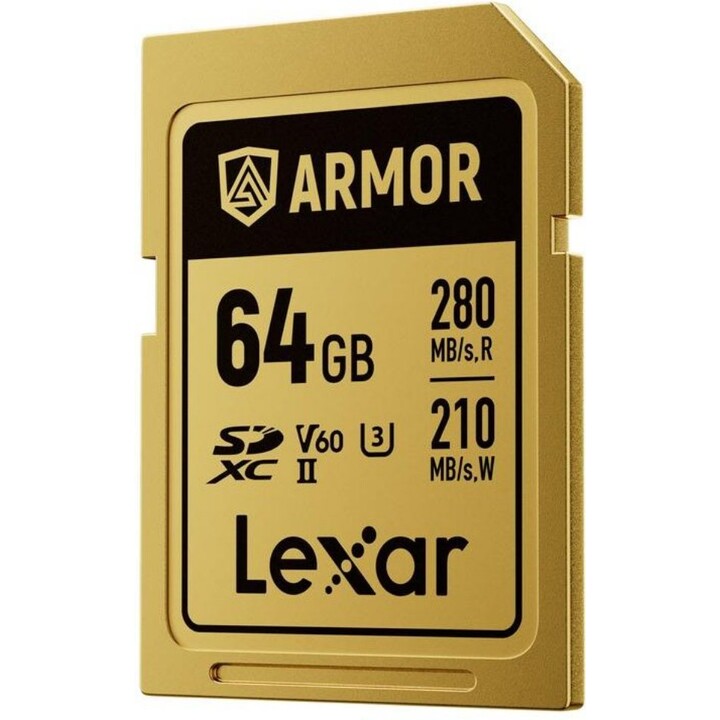 Lexar Pro Gold Series Armor 64 GB V60 IP68 Edelstahl-SD-Karte