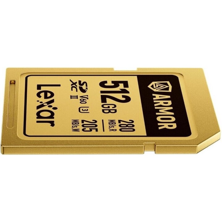 Lexar ARMOR GOLD SDXC UHS-II 512GB V60 Stainless Steel IP68 Memory Card