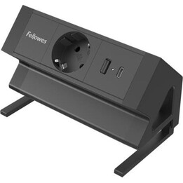 Fellowes 100137172 Multipresa da tavolo / 1 presa di corrente / 1 USB - 1 USB Type-C / Cavo da 2 m / Nero