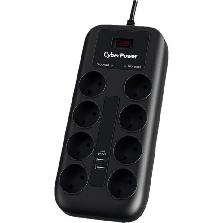 CyberPower P0820SUF0-DE protection surtension Noir 8 sortie(s) CA 200 - 250 V 1,8 m